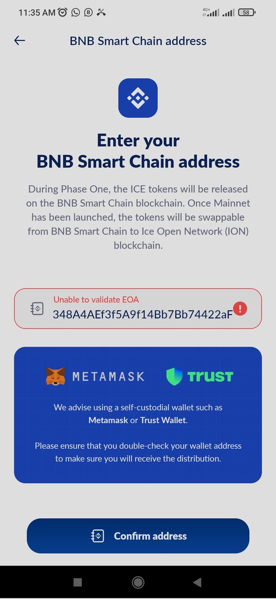 NVChimaroke's tweet photo. @ice_blockchain Have been trying to add my wallet address to my ice, but not updating #IceNetwork #Icedistribution https://t.co/kobBxgVa2s