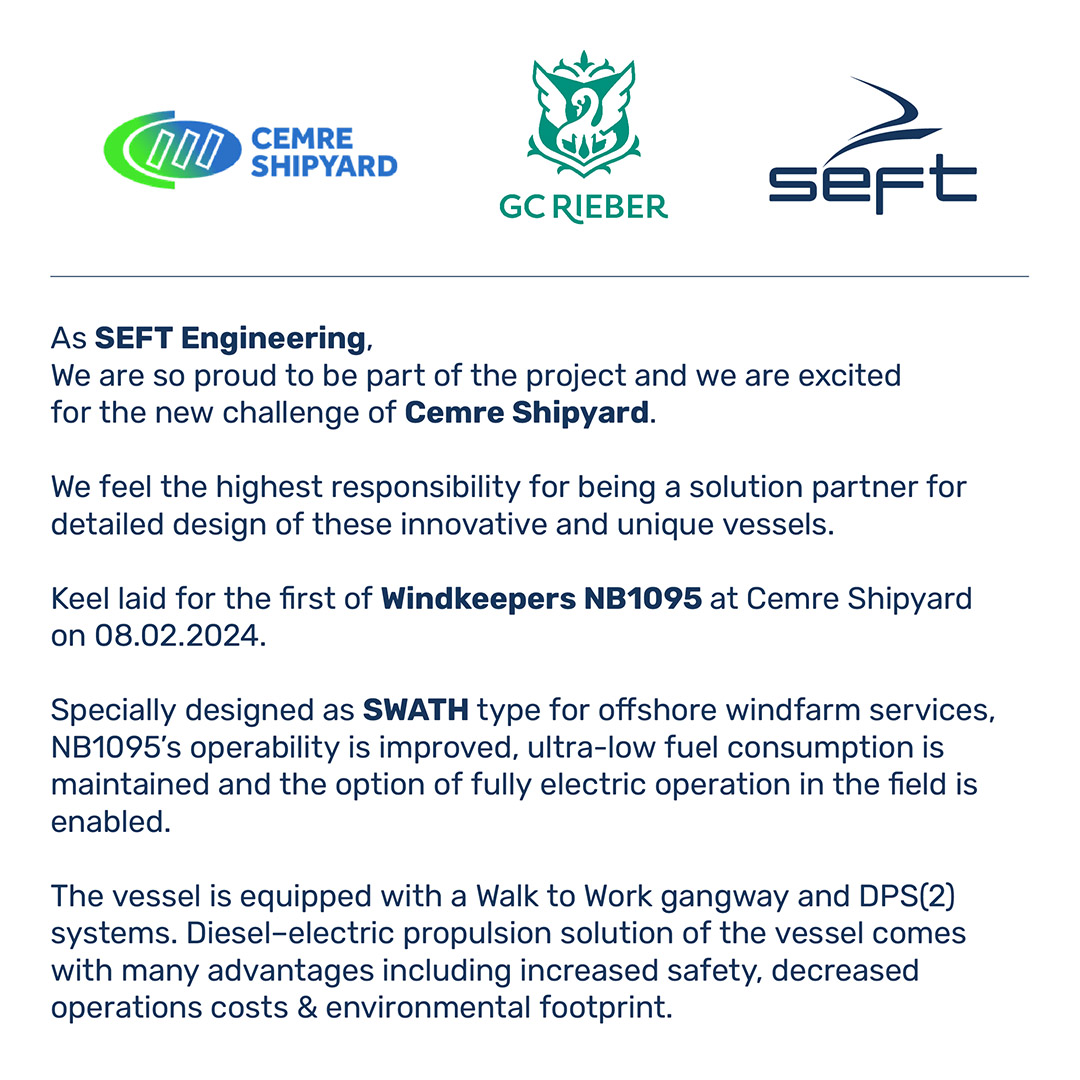 seftengineering's tweet photo. As SEFT Engineering,
We are so proud to be part of the project and we are excited for the new challenge of Cemre Shipyard.
https://t.co/ldmPme6OKN
#shipdesign #gemitasarımı #shipyard #tersane #Windkeeper #CemreShipyard #GCRieber #SEFTengineering https://t.co/9UwNOulC1I