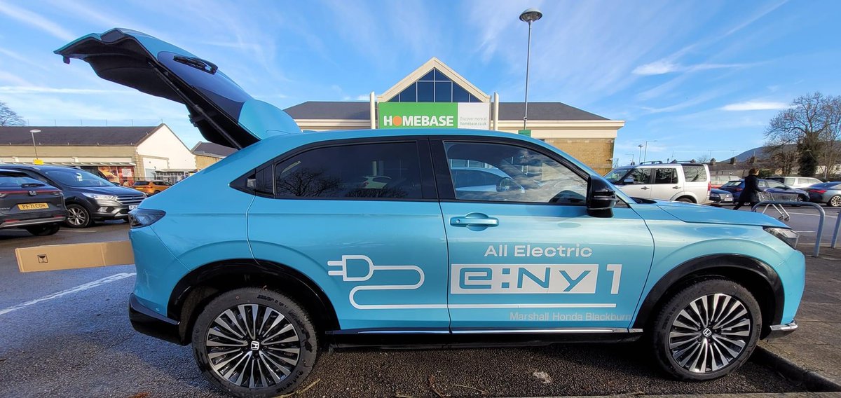 MarshallHonda's tweet photo. The Marshall #Honda #Blackburn team needed to collect their DIY supplies, so they did it in style! ⚡
 
The Honda e:Ny1 can do both style and convenience, all whilst running only on electric power! 
 
Call 01254 867686 or visit https://t.co/wMVzGxwrEj to find out more. https://t.co/wzWl5Y1931