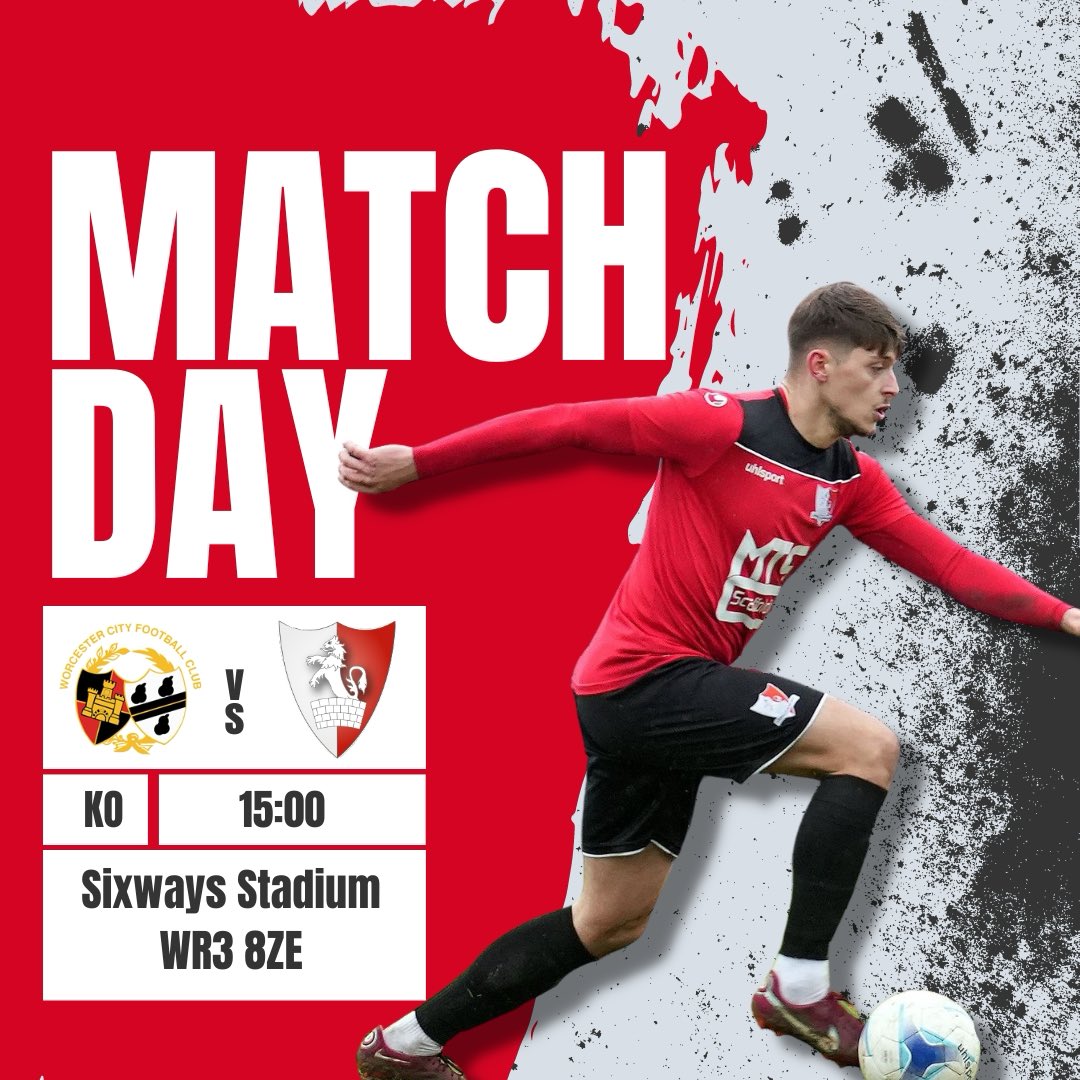 Matchday ⚽️

Hellenic Premier League 🏆 

Away v <a href="/WorcesterCityFc/">Worcester City FC</a> 

Up the Levens ❤️🖤