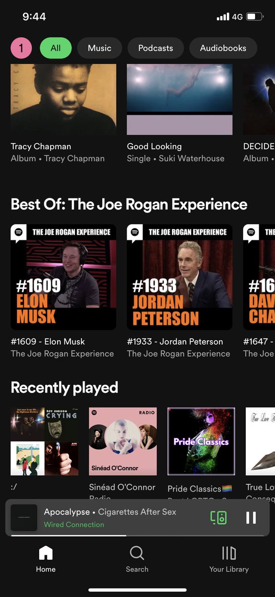 Spotify taking a big swing recommending ‘Best of Joe Rogan’ based on everything else going on here