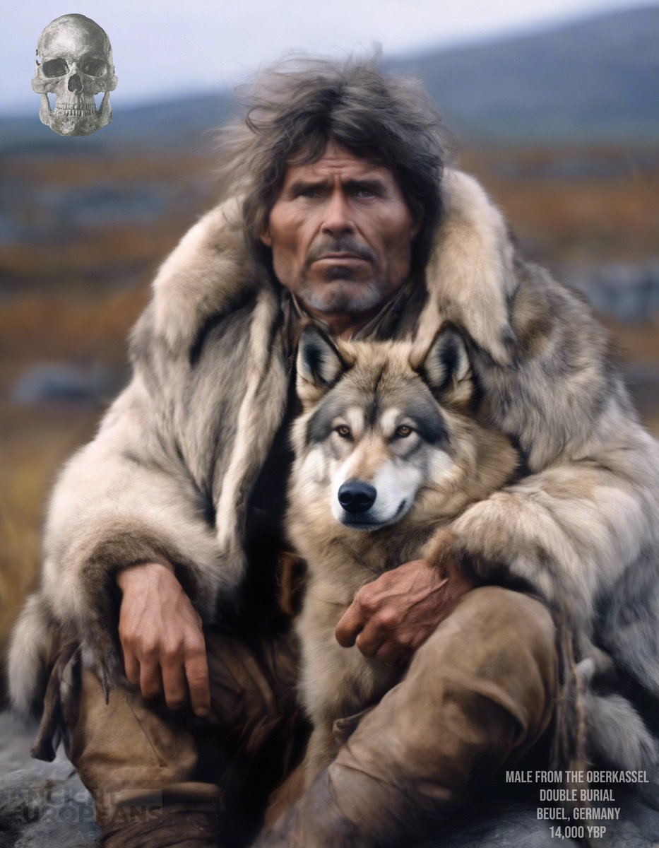 Male from the Oberkassel double burial. Beuel, Germany. 14,000 ybp. Early Western Hunter-Gatherer. #oberkassel