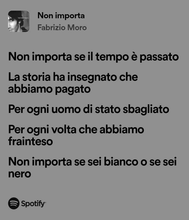CalabrMcp's tweet photo. Questa Canzone Meravigliosa merita di essere conosciuto da tutti.Peccato che le radio mandano sempre le solite  canzoni ☹️☹️Su cliccate qui 🥺🥺❤️❤️⬇️⬇️#FabrizioMoro #NonImporta #17febbraio https://t.co/ltApfnPM9i https://t.co/hcV07e2AAS