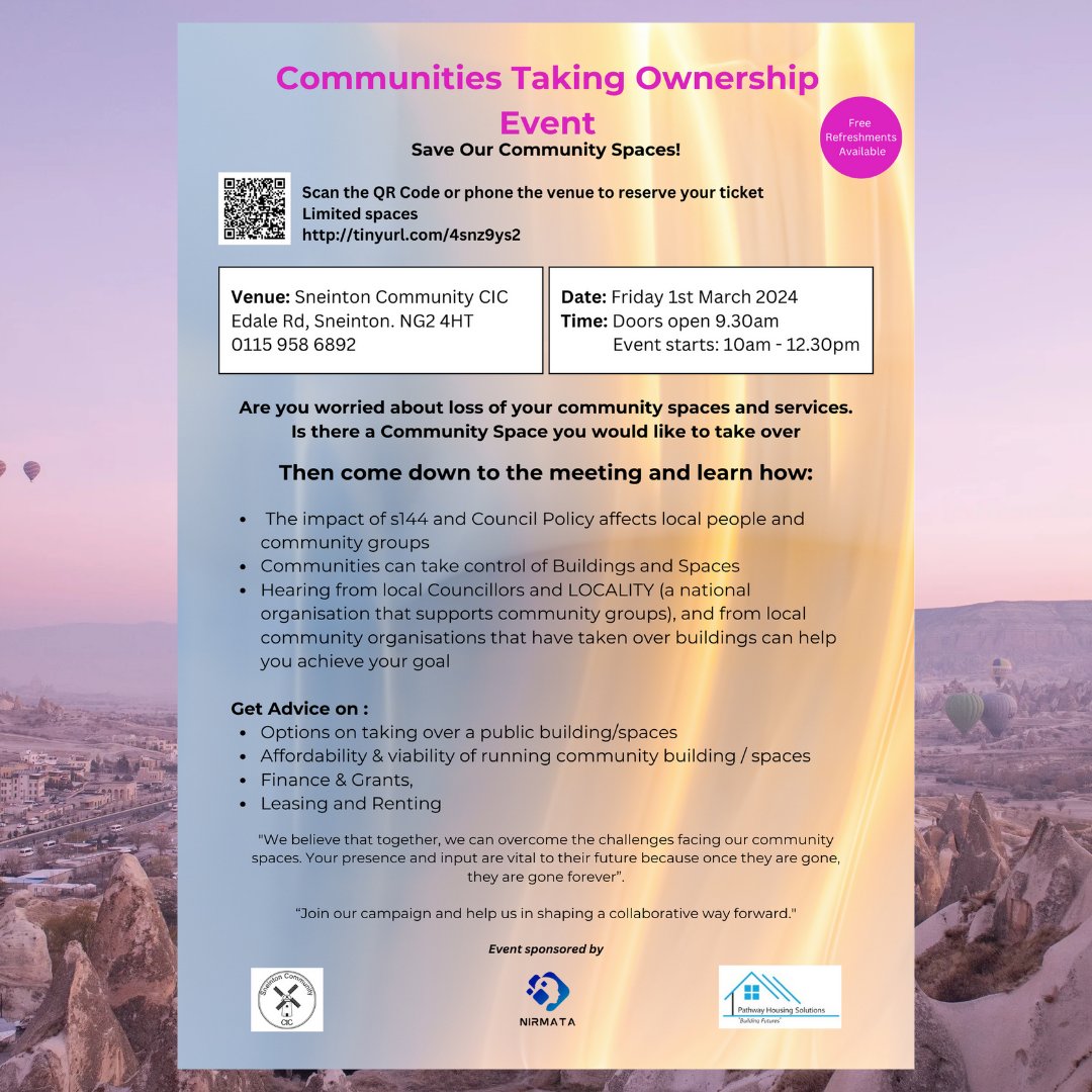 Come and attend our event. #communityownership #Nottinghamcommunity