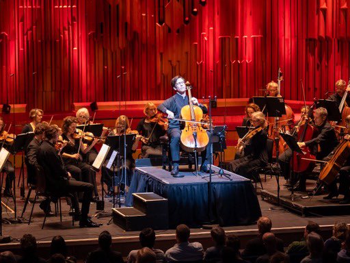 I think this may be the highest podium I’ve ever played on, or any cellist for that matter! Looking forward to the next stop in Dublin on this transcendent tour with Tavener and @BrittenSinfonia @Nrw_Cathedral @SaffronHallSW @BarbicanCentre @NCH_Music @BridgewaterHall