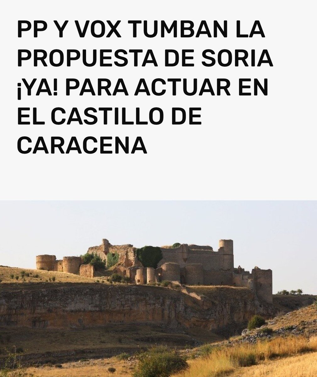 El suroeste de #Soria es una de las zonas más despobladas de la provincia. Tiene recursos como el yacimiento de Tiermes, pero necesita implicación de las instituciones y aprovechar todos los recursos disponibles en el territorio.

❌🔵🟢 PP-VOX han rechazado todas nuestras