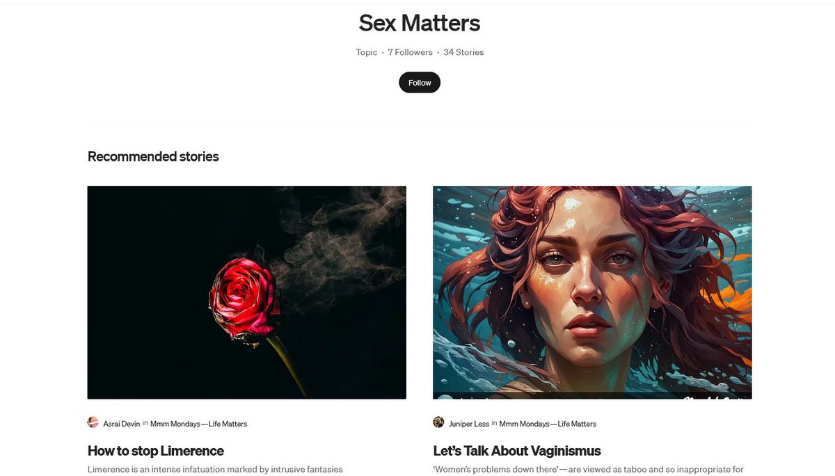 Check out the latest #advice and #sexed posts on #SexMatters hosted by @MmmMondays 

Do you know what #Limerence or #Vaginismus are?
Check them out - from @asrai and #JuniperLess (me)

medium.com/mmm-mondays/se…