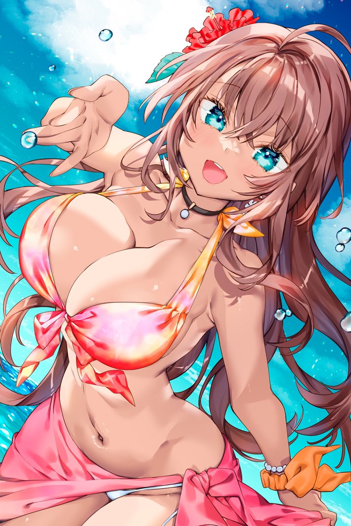 Skeb納品しました! 南国娘のリクエストで大人向けの差分もあります🫶(トリミングしてます) とてもとても喜んで頂けてブーストもありがとうございました…!😭✨  #commission