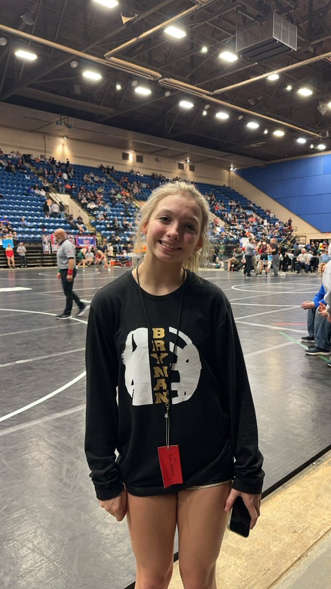 BG_wrestlling's tweet photo. Brynan Hildebrand becomes the first girl ever at Buffalo Gap to place at Boys States! https://t.co/IIsXOqL6Br