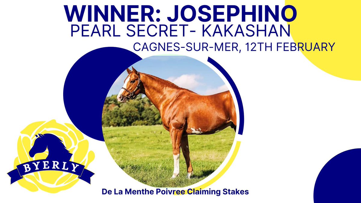 Completing a double on the day at the track for Pearl Secret- Josephino won impressively just two hours later. The 5-y-o is out of the Kodiac mare Kakashan, bred by Aspire Stallions &amp; Bloodstock. Trained by Ingrid Janackova Koplikova and owned by Jana Dufkova. Congratulations⭐️