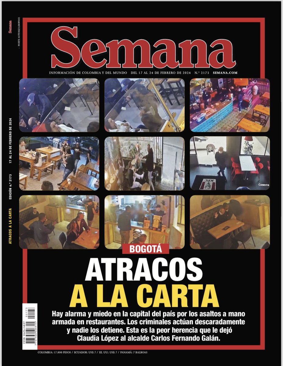 VickyDavilaH's tweet image. #AtracosALaCarta 

Bogotá, en alerta por atracos contra restaurantes: esta es la aterradora radiografía de los robos que dejó como herencia Claudia López y que debe enfrentar el alcalde Galán. La gente tiene miedo

semana.com/politica/artic…