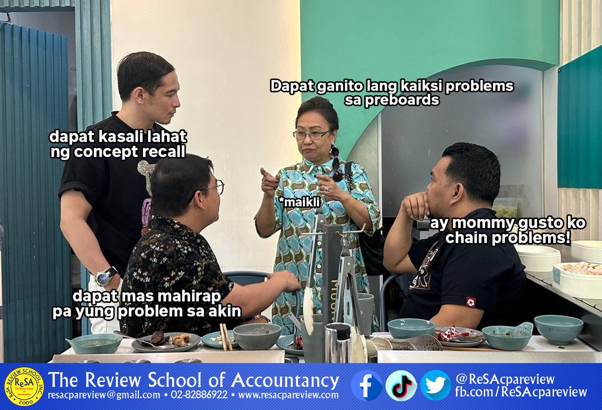 ReSAcpareview's tweet photo. **fictional** behind the scenes of the making of ReSA's AP and FAR preboards https://t.co/niHda3Ko3h