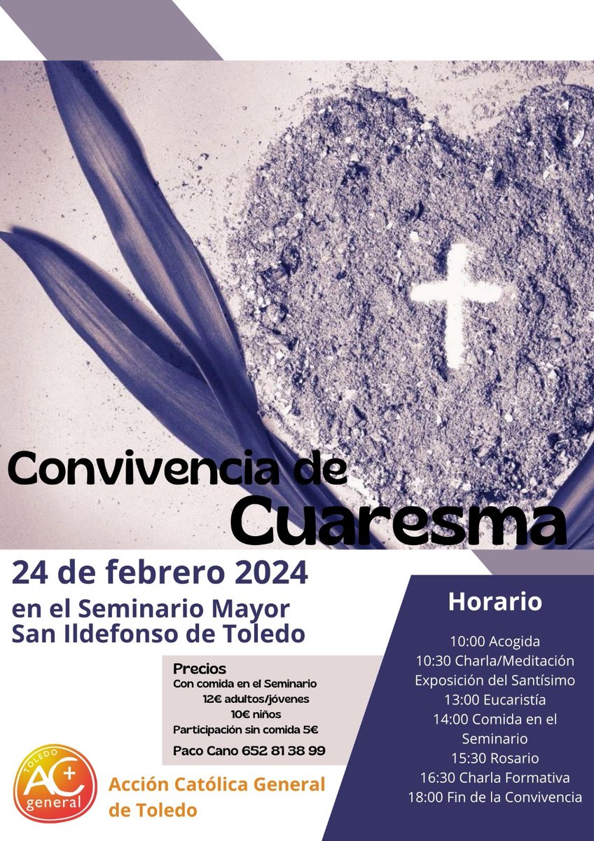 AcgToledo's tweet photo. Se acerca la Convivencia de Cuaresma. ¡Apúntate ya! Es una mañana de retiro y formación, con una tarde de formación. Todo ello en un día de compartir y convivencia, abierto a todos y todas. https://t.co/kgmhBKmic0 https://t.co/7mVvGJXJz2