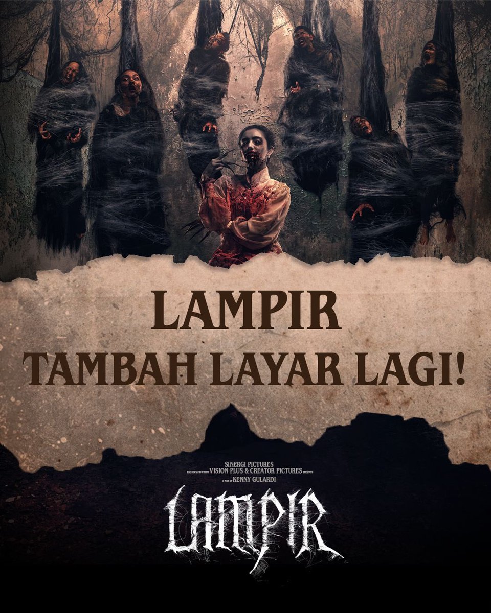 cinepolisID's tweet photo. SARANG LAMPIR TAMBAH LAYAR! 👻👻

Yang belum #MampirKeSarangLampir, ini saat yang tepat buat nonton #FilmLampir di Cinépolis Cinemas. 

Beli tiketnya sekarang di website dan aplikasi Cinépolis Indonesia. 

#CinepolisID https://t.co/gdBTZg1Yau