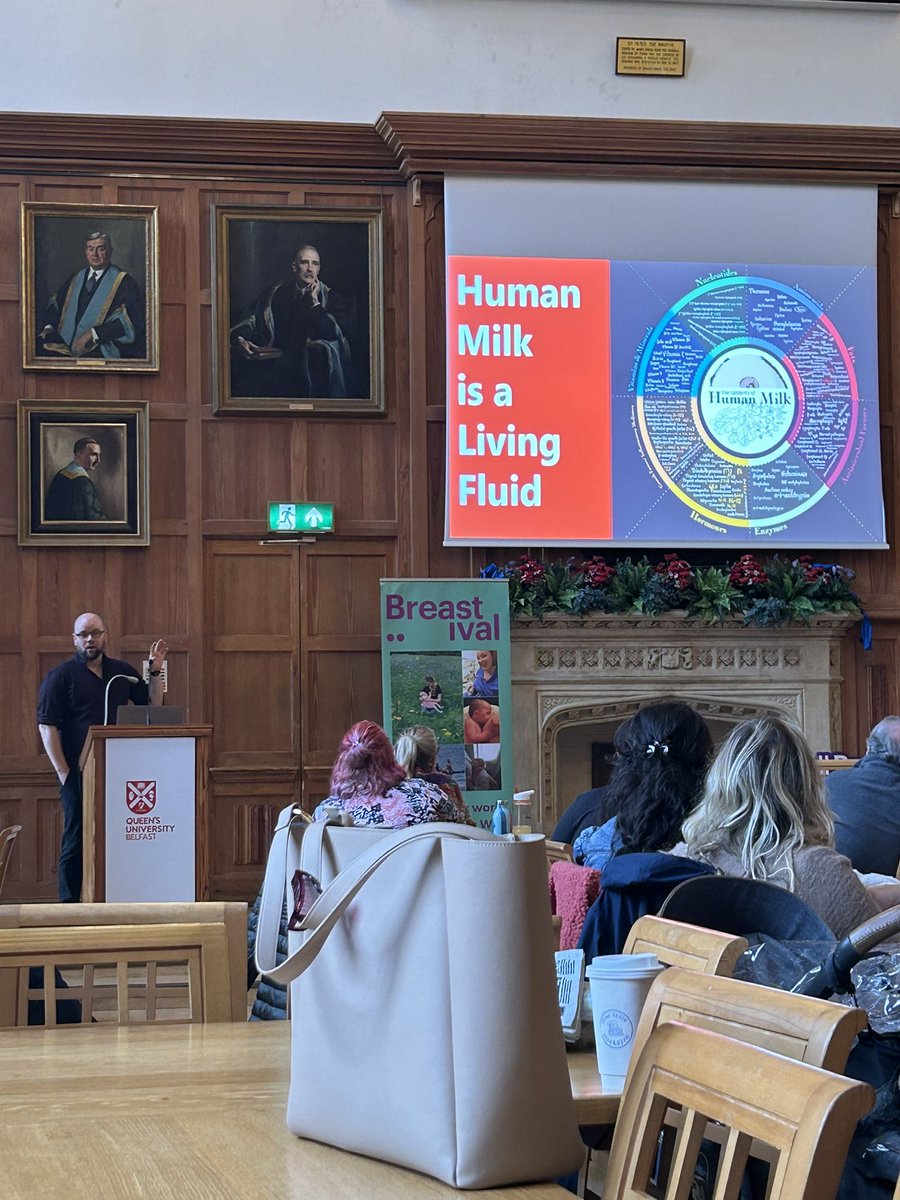 Dr Simon Cameron @SJS_Cameron at @niscifest teaching the microbiology of human milk 🤱🏼💜