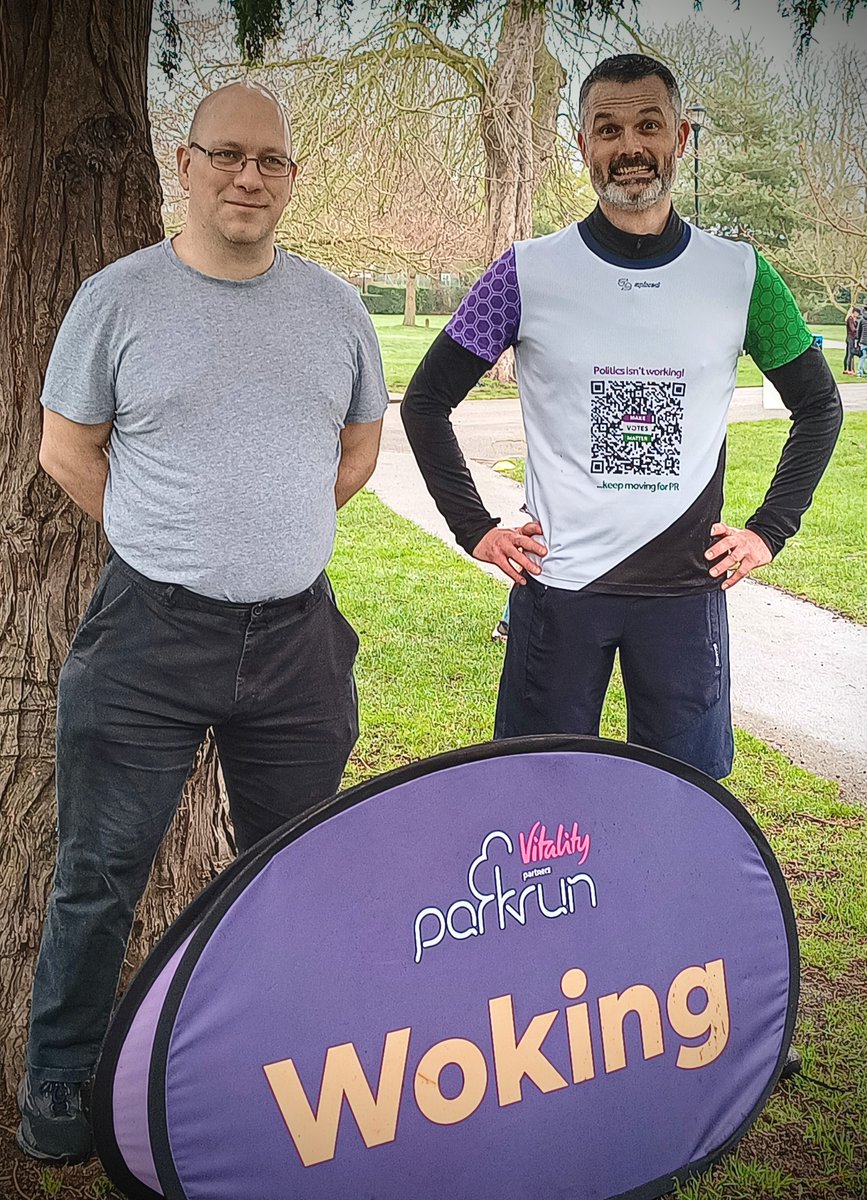 😁😁🤪Then there were TWO!😜😄😄

#KeepMovingForPR

Lovely to get together at @wokingparkrun this morning.

Running (and smiling) for electoral reform every Saturday at 9am.

@MakeVotesMatter 
@MVMWoking 
#WipeOutFPTP
#PRDelivers

Find your own Parkrun!: parkrun.org.uk/events/events/…