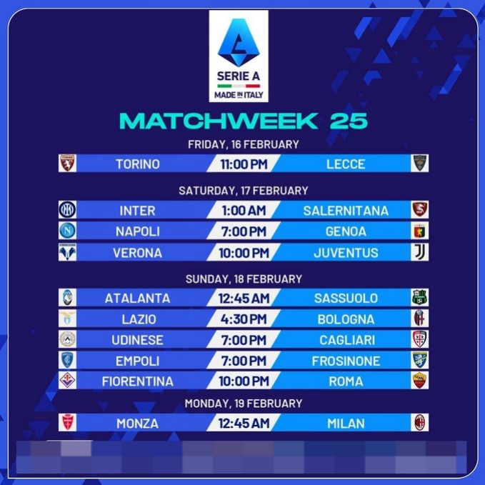 TVTIME999's tweet photo. Watch #Matchweek25 Serie A Live. Watch all #football leagues live in full hd quality. For free trials and subscription #Whatsapp us on +44 7435 272970.
#UCL #EPL #PremierLeague #Bundesliga #Laliga #SerieA #Ligue1 #Brasileirao #PrimeiraLiga #LigaMX https://t.co/prMvnOYje0