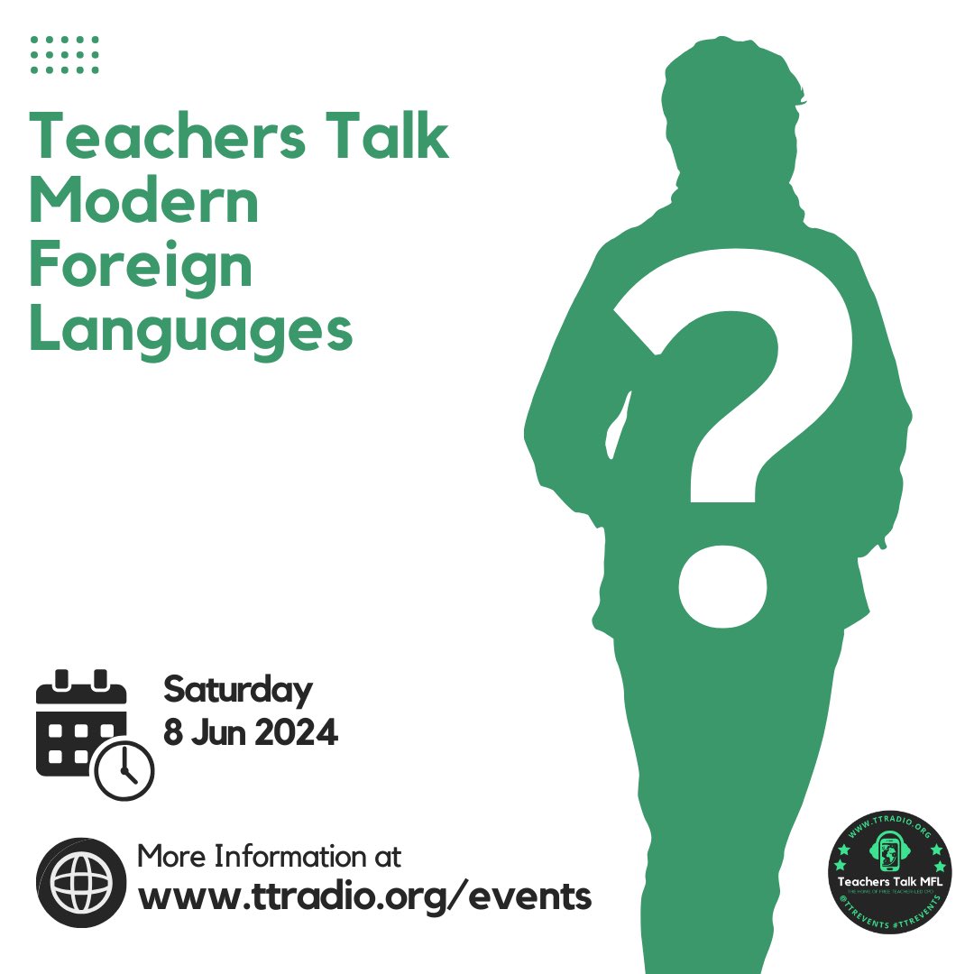 Want to have your voice heard at our 8th June event? Got an idea you want to share? An MFL hack that will save time? Or a bigger piece of research or reflection? We would love to hear from you! Put forward your proposal here: docs.google.com/forms/d/e/1FAI… #mfltwitterati <a href="/TTREvents1/">TTR Events</a>