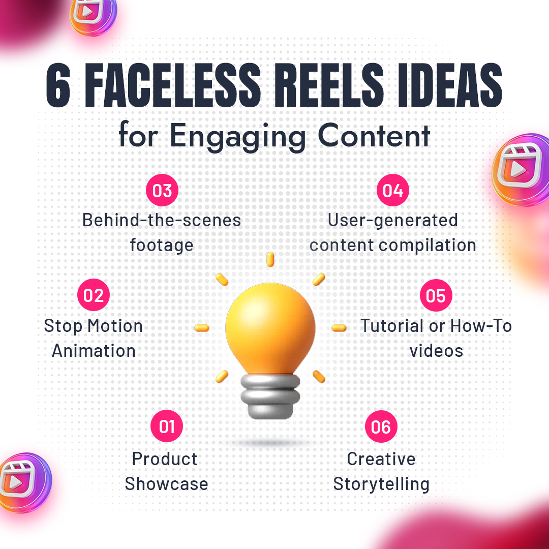 Teknikforce on X: In the fast-paced world of social media, captivating  content is key. Check out 6 creative Faceless Reels ideas designed to  engage audiences without revealing identities. 👇🧵   / X