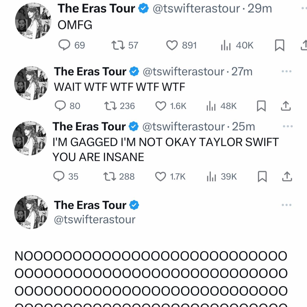 tswifterastour's tweet photo. The 4 stages of realizing what we truly lost tonight 😭 #MelbourneTSTheErasTour https://t.co/yUvVimJK2A