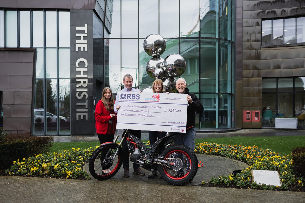 A timely thank you to our suppliers and supporters on #RandomActsofKindnessDay for helping support Macclesfield Trials Club Charity Trials Day and raise £5,300 for the @TheChristie Our MD Nick & the club presented the cheque in Manchester this week to support their efforts ❤️