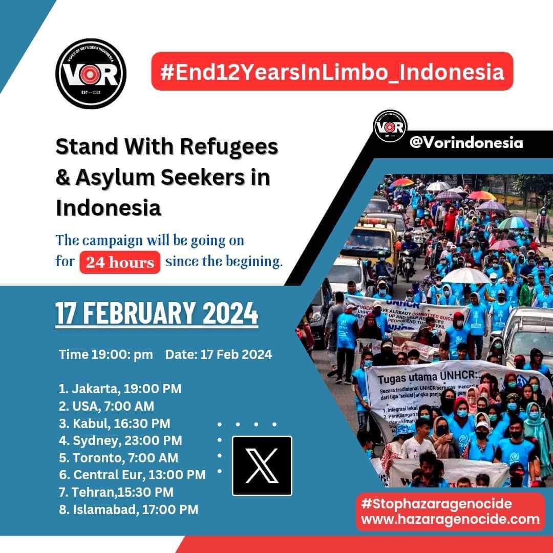 While supporting and standing with Hazaras in every corner of the world, let's focus on our brothers and sis who are stuck in the limbo of Indonesia since more than 10 years 
#End12YearsinLimbo_indonesia 
#StopHazaraGenocide 
#StandWithRefugees 
hazaragenocide.com @Refugees