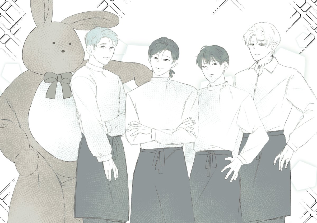 Yanagi_CSK's tweet photo. [แปะรูปหมู่พนักงานทุกคนในร้านนี้ค่ะ 😌 บางคนอยู่ประจำ บางคนจะแวะเวียนมาเป็นครั้งคราว

มาสคอตซัง(?) ยูกิริคุง เจ้าของร้าน น้องสาวเจ้าของร้าน แฟนเจ้าของร้าน 😂 ร้านนี้ขับเคลื่อนด้วยแพชชึ่นของมัมหมาค่ะ] https://t.co/qXG50jzNO8