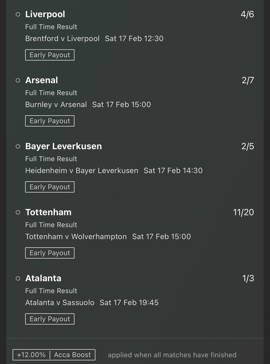 Main bet 5/1 &amp; longshot 70/1