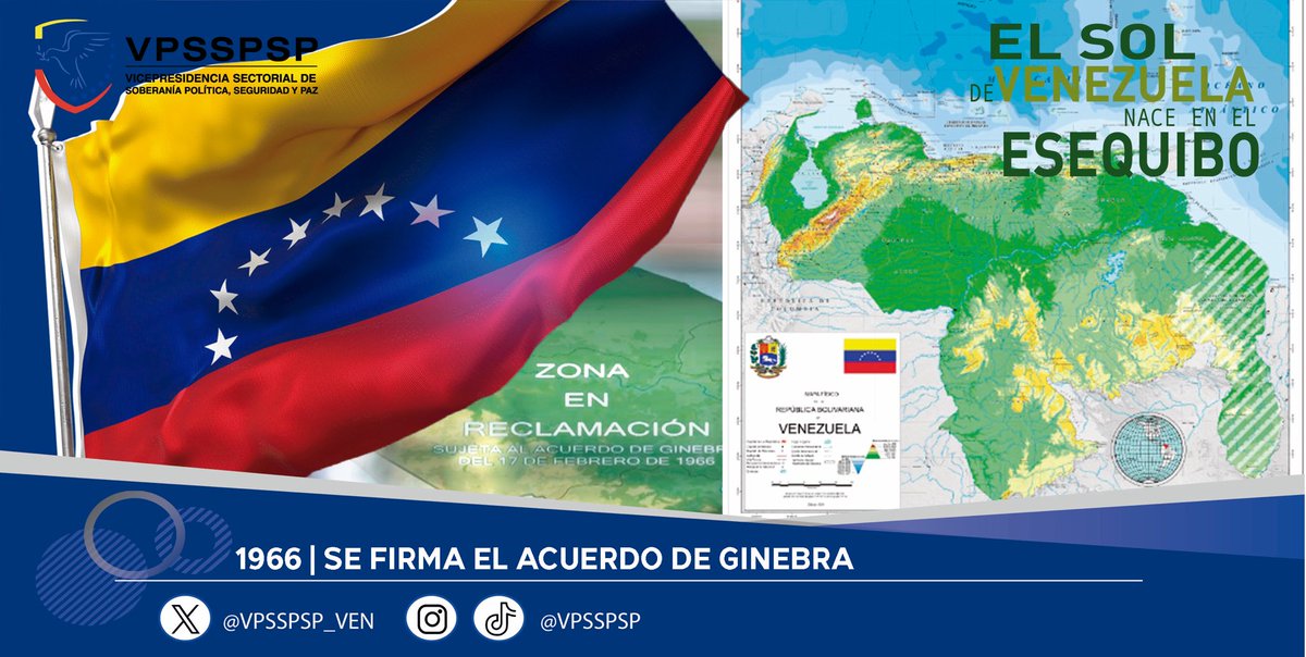 VPSDS_VE's tweet photo. El 17 de febrero de 1966, Reino Unido reconoció de manera directa la controversia territorial  pendiente con Venezuela sobre  la Guayana Esequiba, acción que evidencia el carácter ilegal del Laudo Arbitral de 1899. https://t.co/PYXMsZ20h6