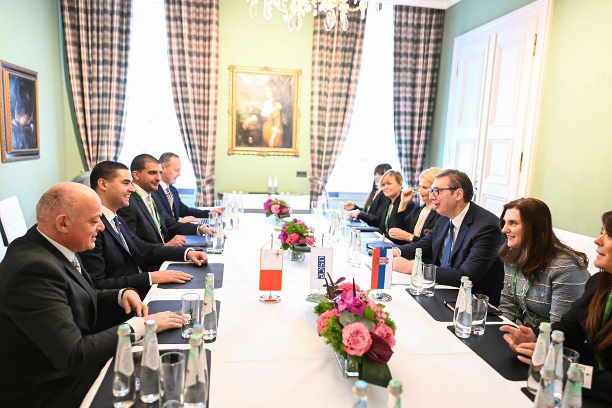 Ian Borg (@deputypmianborg) on Twitter photo Great meeting with President <a href="/avucic/">Александар Вучић</a> & Tanja Miščević <a href="/MINEIsrb/">Ministarstvo za EI</a> of Serbia. Listened to how they appreciate <a href="/OSCE_Serbia/">OSCE_Serbia</a>'s efforts & potential future collaborations. Eagerly awaiting my upcoming visit to #Serbia as <a href="/OSCE/">OSCE</a> CiO @OSCE24MT Great meeting with President <a href="/avucic/">Александар Вучић</a> & Tanja Miščević <a href="/MINEIsrb/">Ministarstvo za EI</a> of Serbia. Listened to how they appreciate <a href="/OSCE_Serbia/">OSCE_Serbia</a>'s efforts & potential future collaborations. Eagerly awaiting my upcoming visit to #Serbia as <a href="/OSCE/">OSCE</a> CiO @OSCE24MT