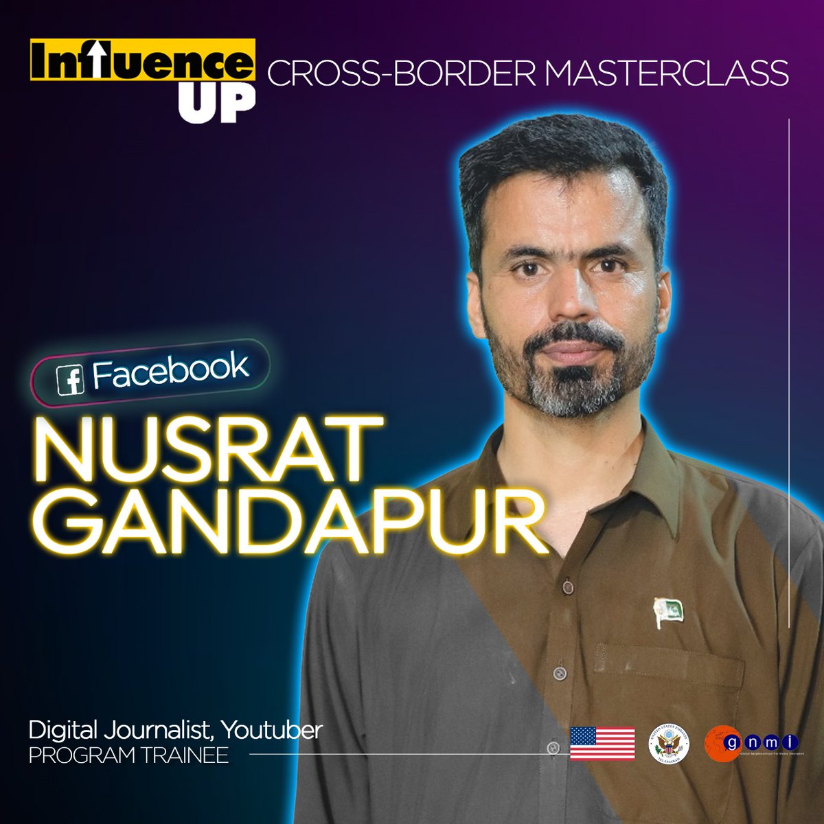 GnmIonline's tweet photo. 🎉Announcing the Participating Influencer 5/12

Meet Nusrat Abbas Gandapur, our Influencer from Khyber Pakhtunkhwa for the InfluenceUP Cross-Border Master Class 🌍✨

#InfluenceUP #influncer #ContentCreator 📣👥 https://t.co/S2NGxtTVbY