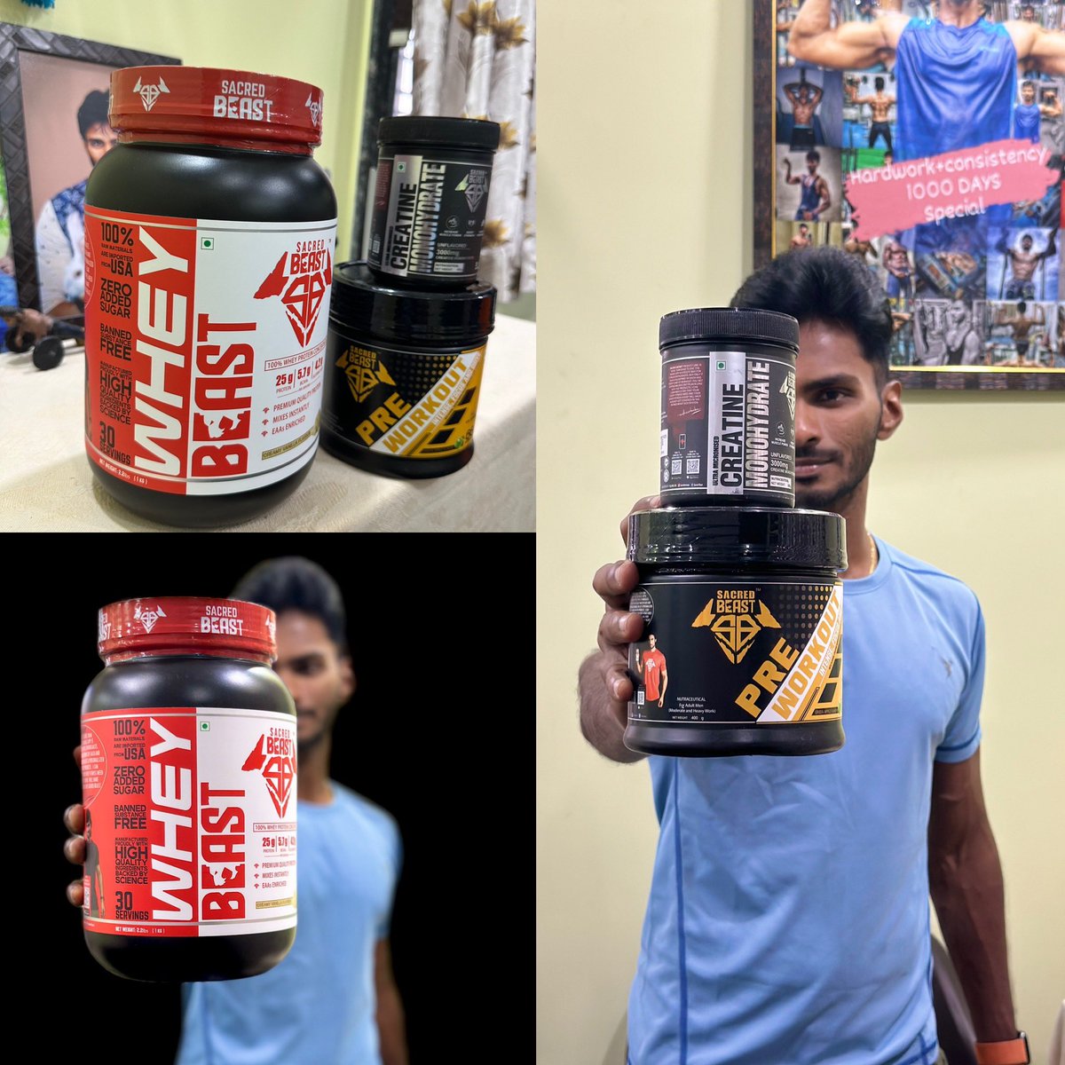 SrinivasFitness's tweet photo. Got my stock from @sacredbeastapp 👍🏽

A New Supplement brand from our Telugu hero @isudheerbabu garu ✌🏽

First time from our South Indian Actors 

Will use it and review after 15days 😎 https://t.co/W3R4V7JpIp