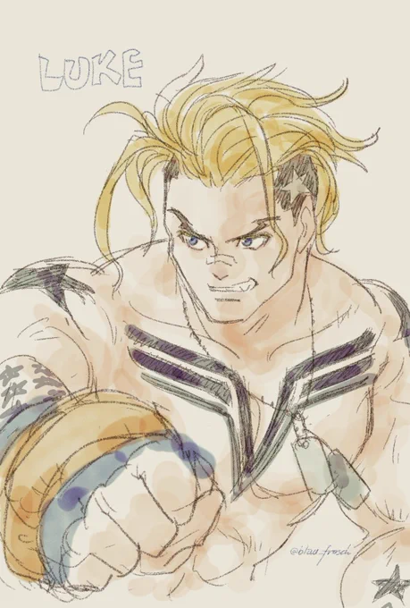 ルーク教官ハピバ!!新規絵間に合わないので過去絵再掲#StreetFighter#格ゲーキャラ描こうぜ 