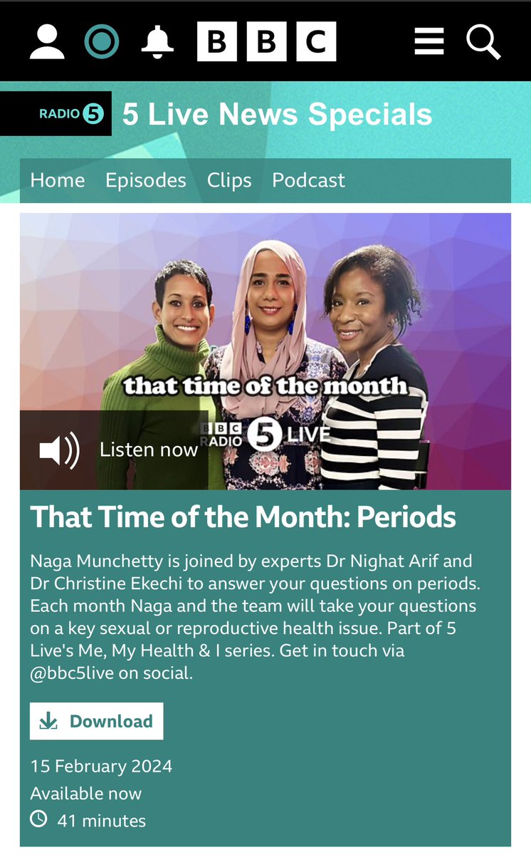Super proud to join forces with @bbc5live to answer listeners questions & discuss #WomensHealth with @TVNaga01 and @DrEkechi Our first episode is available on BBC Sounds app ⤵️ bbc.co.uk/sounds/play/p0…