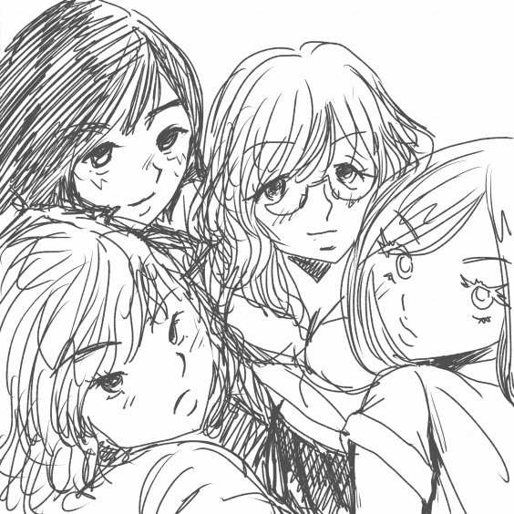 色素薄い系方言女子の仲間たち
後列の眼鏡と黒髪はこんなんで学年2トップでした💦
2人とも私とおな中で、本当は偏差値60位の学校行けるのに、敢えてトップが取れる学校にしたとか😱
で白ちゃんは性格故近寄り難くモテてる感じしなかったけど、眼鏡が何故かめっちゃモテてました 