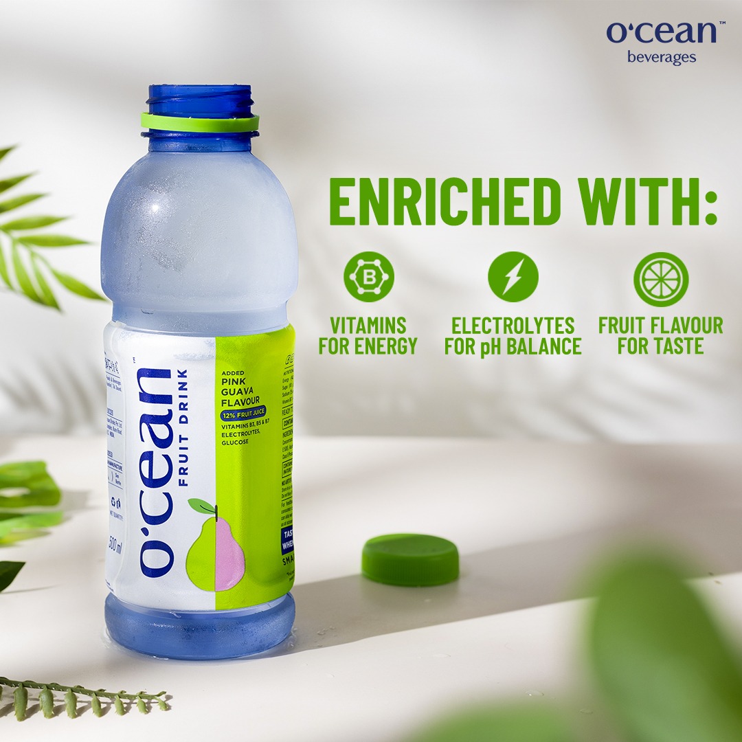It's not just any water, it's the ICONIC O’cean Pink Guava.🍐💖 O'cean Fruit Water is enriched with 🔋 Electrolytes 🌊 B-vitamins 💪 Glucose #oceanbeverages #fruitwater #flavours #hydration #mood #refreshing #haveyoutriedityet