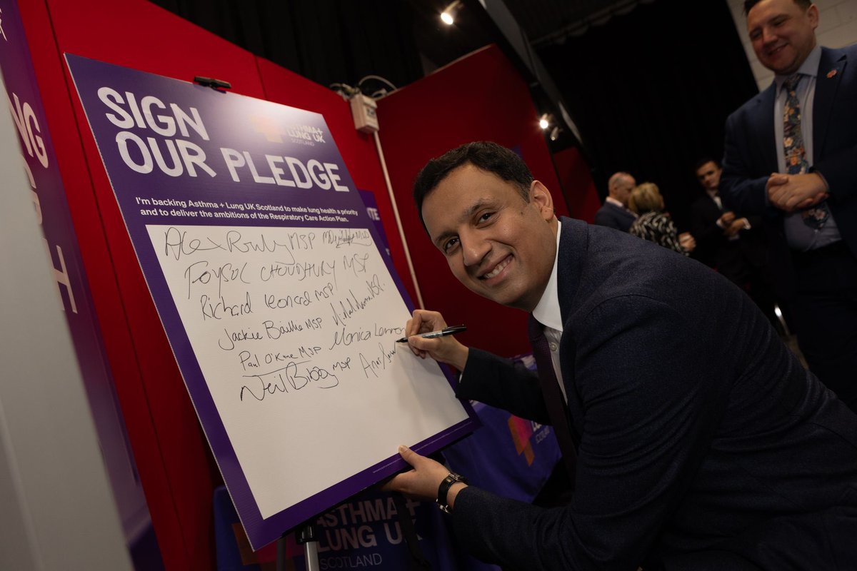 Thank you to the leader of @ScottishLabour @AnasSarwar for backing our calls for the full implementation of the Respiratory Care Action Plan. 1 in 5 Scots have a lung conditions and we need a future Labour government to make lung health a priority