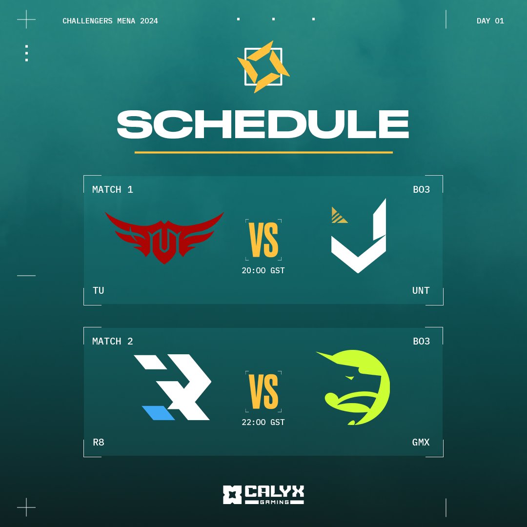 valesports_ar's tweet photo. ููุฏ ุญุงู ุงูููู
ุงูู
ูุชุธุฑ ุจุนุฏ ุบูุงุจ ุทููู ๐คฉ
ุฅูููู
ุฌุฏูู ู
ุจุงุฑูุงุช ุงูุจุซ ููููู
ุงูุฃูู ู
ู ุงููุตู ุงูุฃูู ูุจุทููุฉ Challengers MENA ๐
Today is the day ๐คฉ
Challengers MENA Split 1 kicks off today and here are the scheduled games for Day 1 Broadcast ๐๏ธ
#ChallengersMENA | #WeAreTheSeekers https://t.co/kE0pxrJ4iV