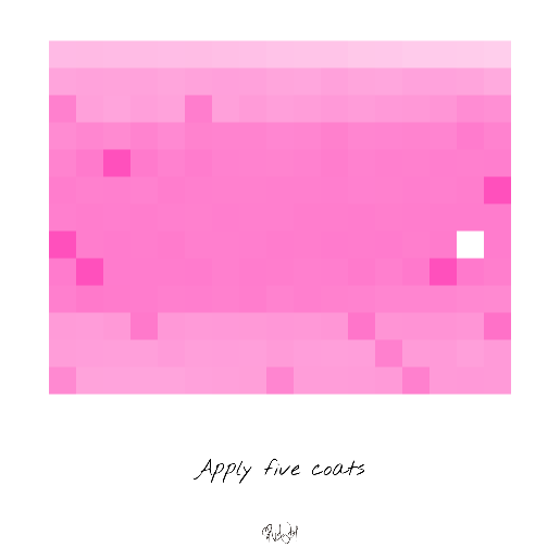 RisaVot's tweet photo. 02172024: Apply five coats
#MinimalDatePixels #NFT #NFTartworks #NFTCommunity #daily #curate  #abstractartwork #minimalartwork https://t.co/rnDMOueut7