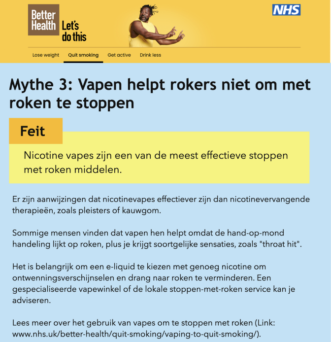 EsigbondNL's tweet photo. De Britse Nationale Gezondheidsdienst (National Health Service) grijpt de talrijke misverstanden over de e-sigaret aan en geeft heldere en feitelijke informatie gebaseerd op wetenschappelijk bewijs. 

Hier zijn alle 9 misverstanden op een rijtje 👇 https://t.co/ulObU85Ys3