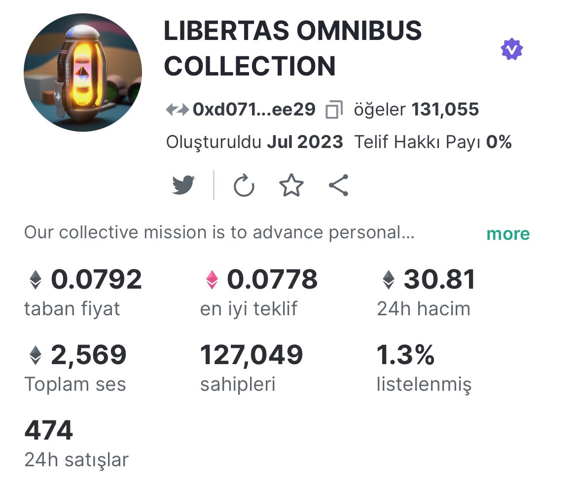 0xshardy's tweet photo. #LibertasOmnibus NFT ‘leri için ;
Fomoya kapılmayın diye paylaşım yapmıştım, umarım yüksekten almamışsınızdır. https://t.co/oPVGsYnDpP