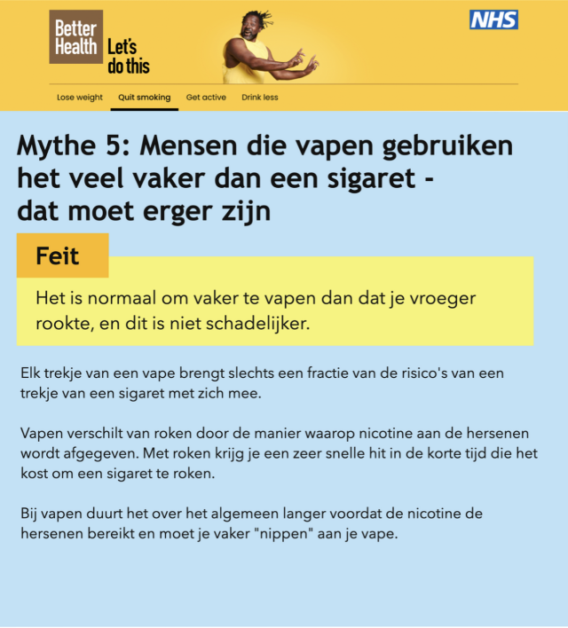 EsigbondNL's tweet photo. De Britse Nationale Gezondheidsdienst (National Health Service) grijpt de talrijke misverstanden over de e-sigaret aan en geeft heldere en feitelijke informatie gebaseerd op wetenschappelijk bewijs. 

Hier zijn alle 9 misverstanden op een rijtje 👇 https://t.co/Ec0M90plU3