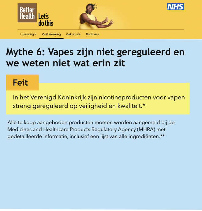 EsigbondNL's tweet photo. De Britse Nationale Gezondheidsdienst (National Health Service) grijpt de talrijke misverstanden over de e-sigaret aan en geeft heldere en feitelijke informatie gebaseerd op wetenschappelijk bewijs. 

Hier zijn alle 9 misverstanden op een rijtje 👇 https://t.co/Ec0M90plU3