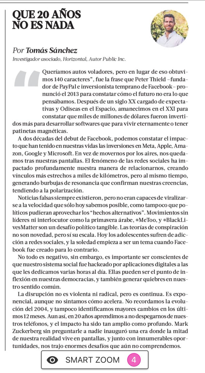 Facebook debutó hace 20 años. 
Hoy nuestras relaciones sociales son mediadas por algoritmos y plataformas digitales, pero parece como si no hubiese pasado nada 🫣
<a href="/latercera/">La Tercera</a>