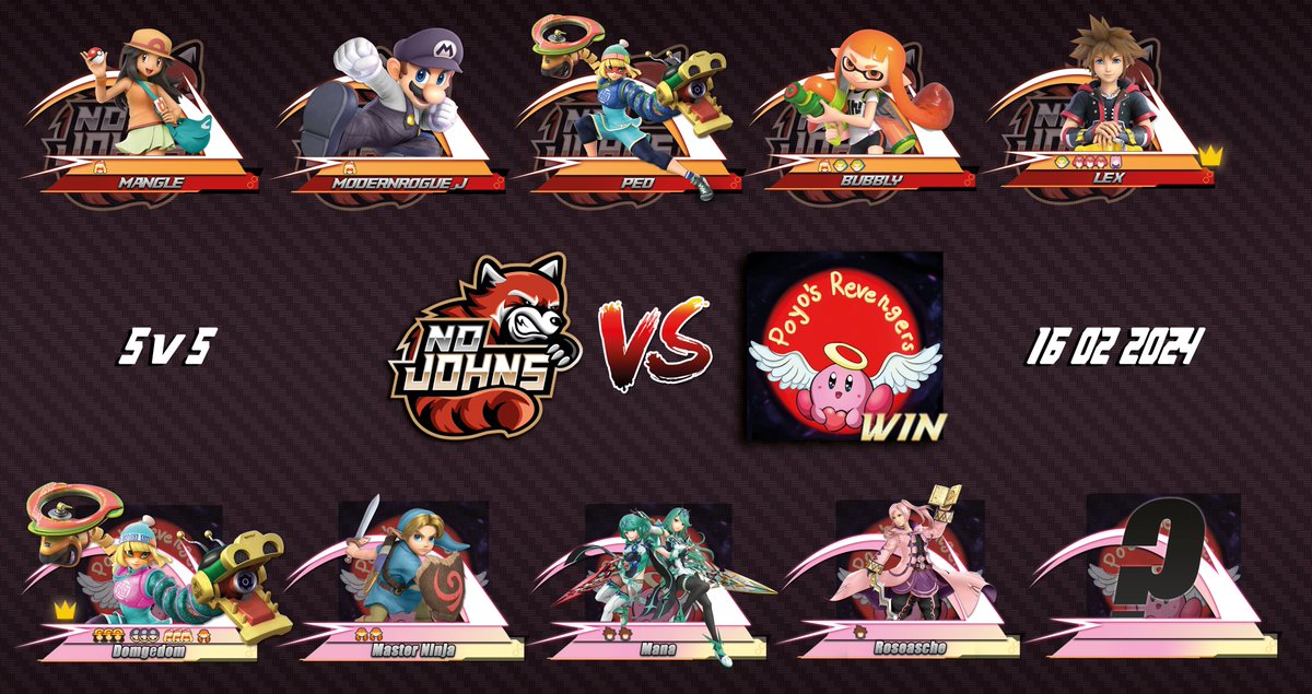 Gestern konnten sich die <a href="/PoyosRevengers/">Poyo's Revengers</a> gegen uns durchsetzen! GGs!🐼