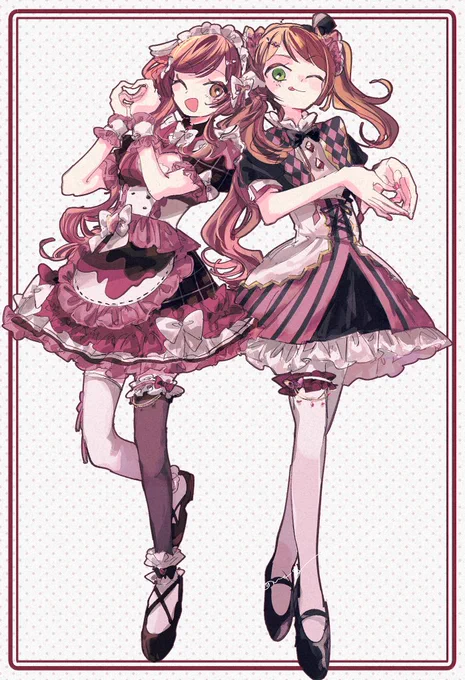 バレンタイン甘奈と咲ちゃん、めっちゃかわいいのではの絵 #大崎甘奈 #水嶋咲 