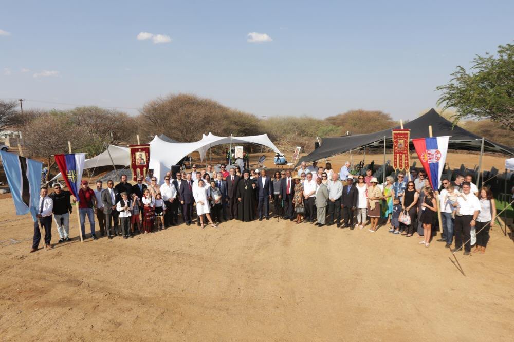 Serbs play or have played for many different national teams across almost every continent but this one might be the most unique case. 

Goalkeeper Jovan Nikolic playing for Botswana U20. 

Yes there is a small Serbian community even in Botswana.