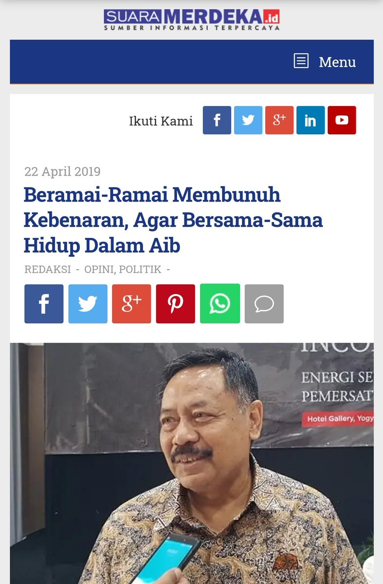 𝗕𝗘𝗥𝗔𝗠𝗔𝗜 𝗥𝗔𝗠𝗔𝗜 𝗠𝗘𝗠𝗕𝗨𝗡𝗨𝗛 𝗞𝗘𝗕𝗘𝗡𝗔𝗥𝗔𝗡 𝗔𝗚𝗔𝗥 𝗕𝗘𝗥𝗦𝗔𝗠𝗔 -𝗦𝗔𝗠𝗔 𝗛𝗜𝗗𝗨𝗣 𝗗𝗔𝗟𝗔𝗠 𝗔𝗜𝗕

Oleh : Letjen TNI (Purn) Kiki Syahnakri
Tokoh Militer Indonesia

Tentara Musuh memasuki sebuah Desa. 
Mereka Menodai Kehormatan seluruh Wanita di Desa itu