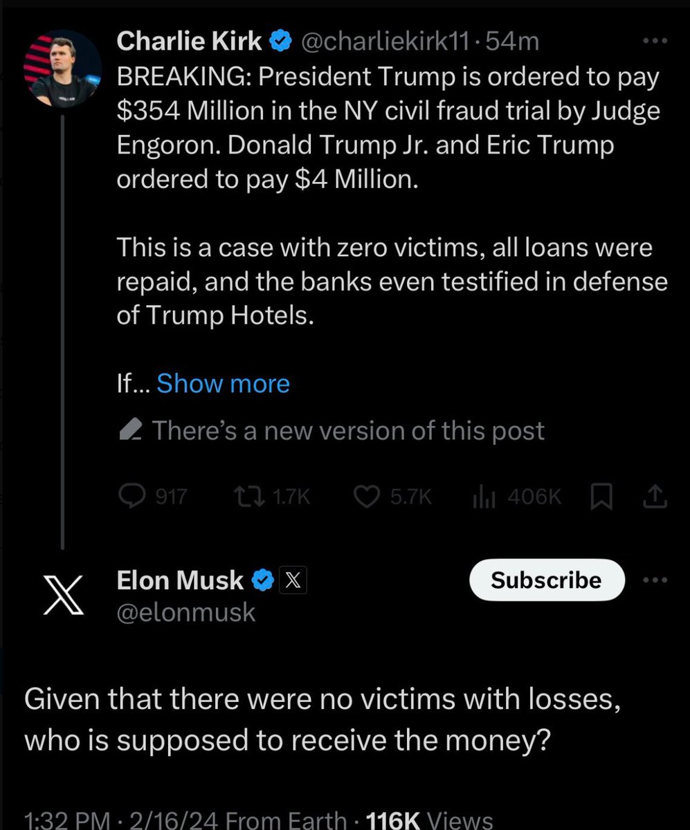 How Is A Crime With No Victims A Crime?

<a href="/elonmusk/">Elon Musk</a> asked the question no mainstream news outlet would even consider - Where WILL the money go?

#Trump2024 #ElonMusk #Engoron