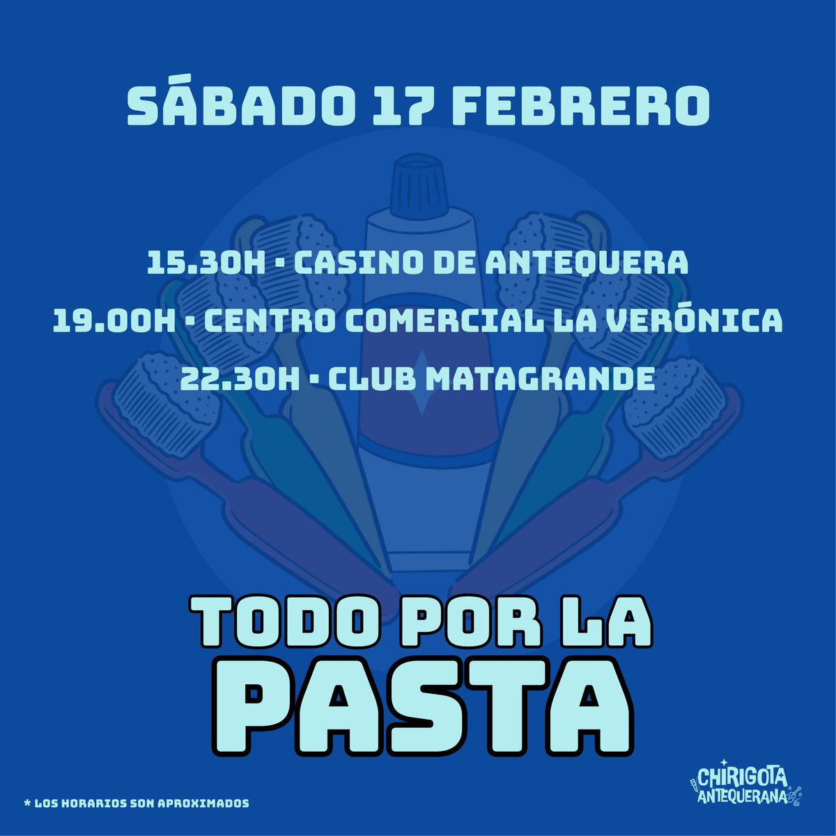 Aún con el saborcito en la boca del ambientazo de anoche en el Lebis, nos tiramos a la calle a echar el sábado. Hoy cepillamos por el Casino de Antequera, el Centro Comercial La Verónica y el Club Social Matagrande. ¡Vamos!